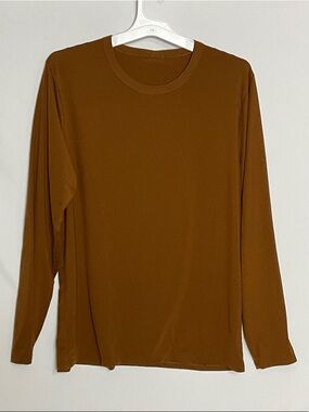 Lululemon Zeroed In Men's Long-Sleeve Crewneck TShirt Rusty Brown